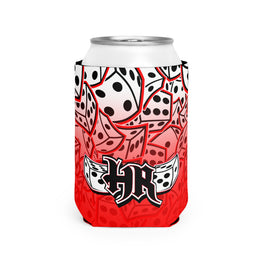 HR Red White Dice Can Cooler Sleeve